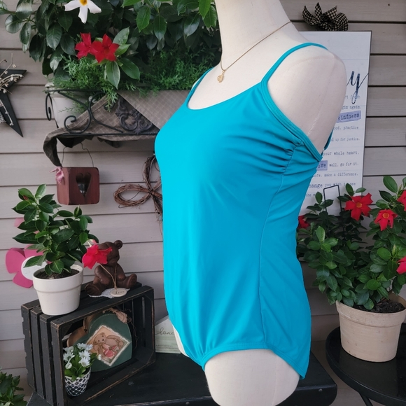 CATALINA ♡ NWOT Gorgeous 1pc Aqua Blue Padded Bralette Swimsuit XL (16-18) - Picture 7 of 11